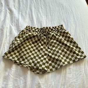 Olive Checkered Shorts